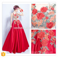 Hot Saller !!! Schicke lange rote Blumen elegante Partei-Abschlussball-Kleid-Frauen-Großverkauf formales rotes langes Abend-Kleid 2016